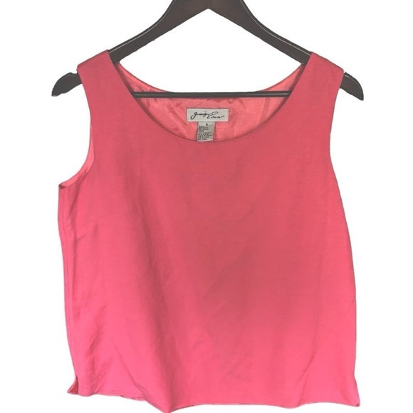 Jennifer Eden Two Piece Linen Like Black & Pink Blazer & Sleeveless Top Size 6 - Picture 13 of 15